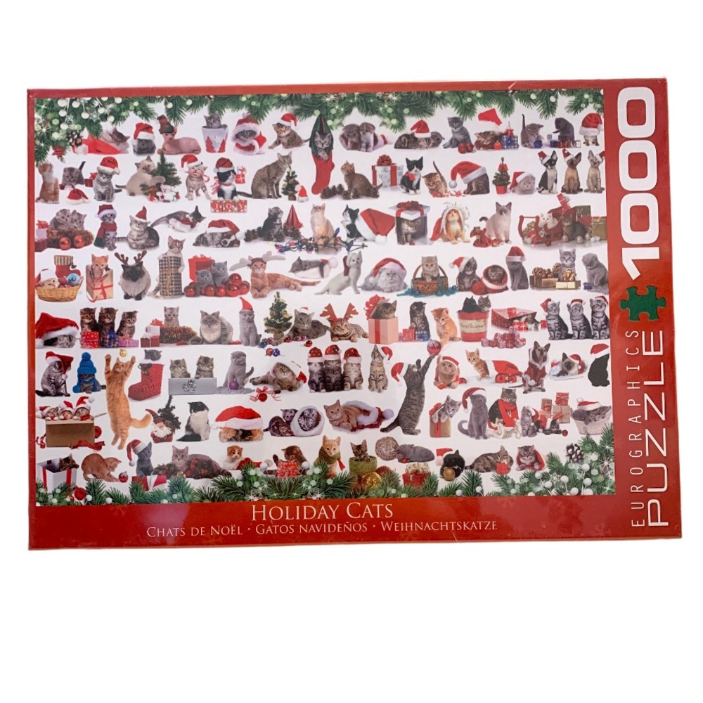 NEW holiday cats puzzle 1000 pieces eurographics